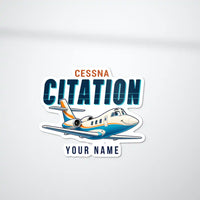 Thumbnail for Cessna 501 Citation I SP - Cartoon Die-Cut + Name - Die-Cut - White Car