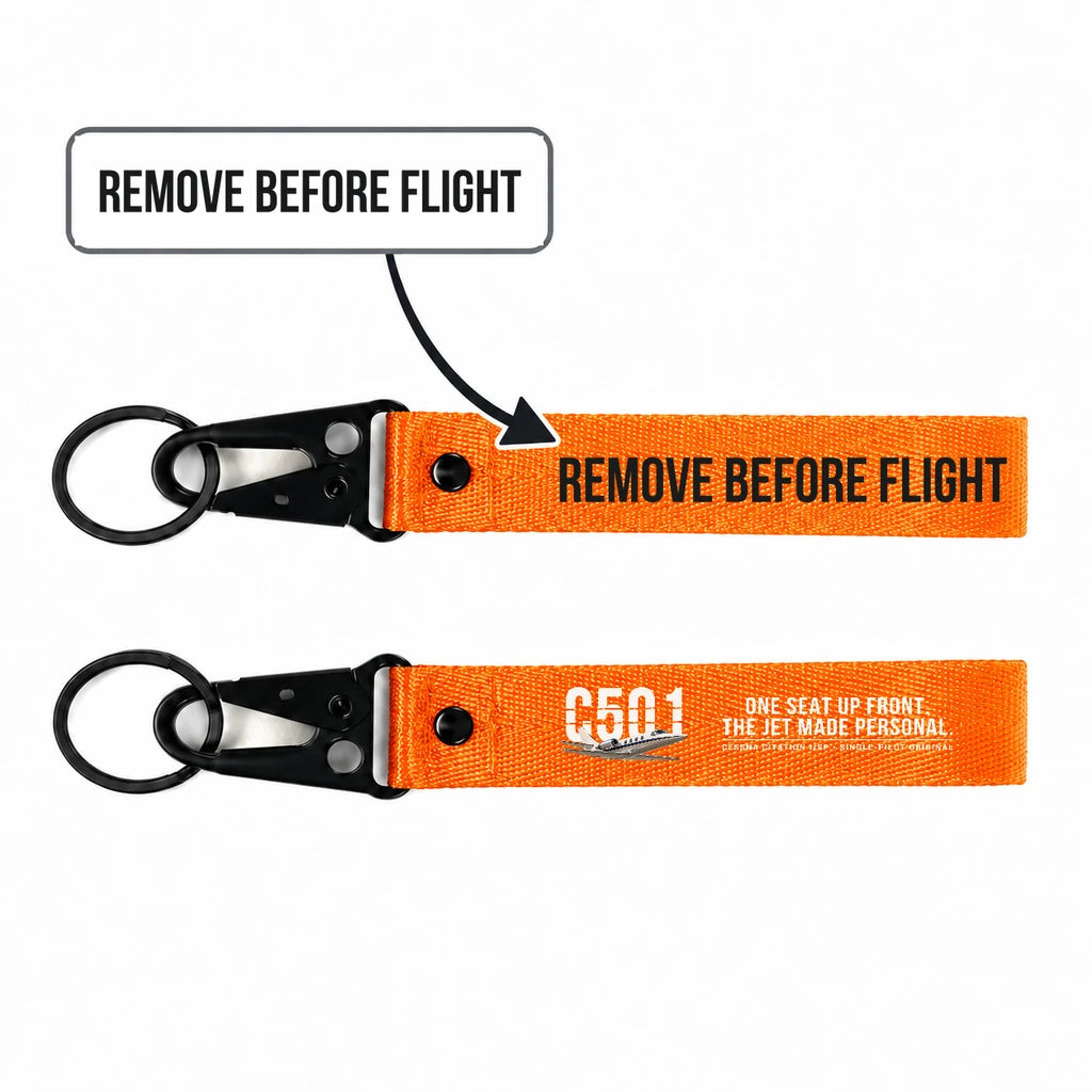 Cessna 501 Citation I SP Hawk-Shaped Key Chains - Orange - Original - Remove Before Flight