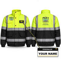 Thumbnail for Cessna 501 Citation I SP Reflective Winter Jackets - Original + Name - Fluorescent Yellow & Navy