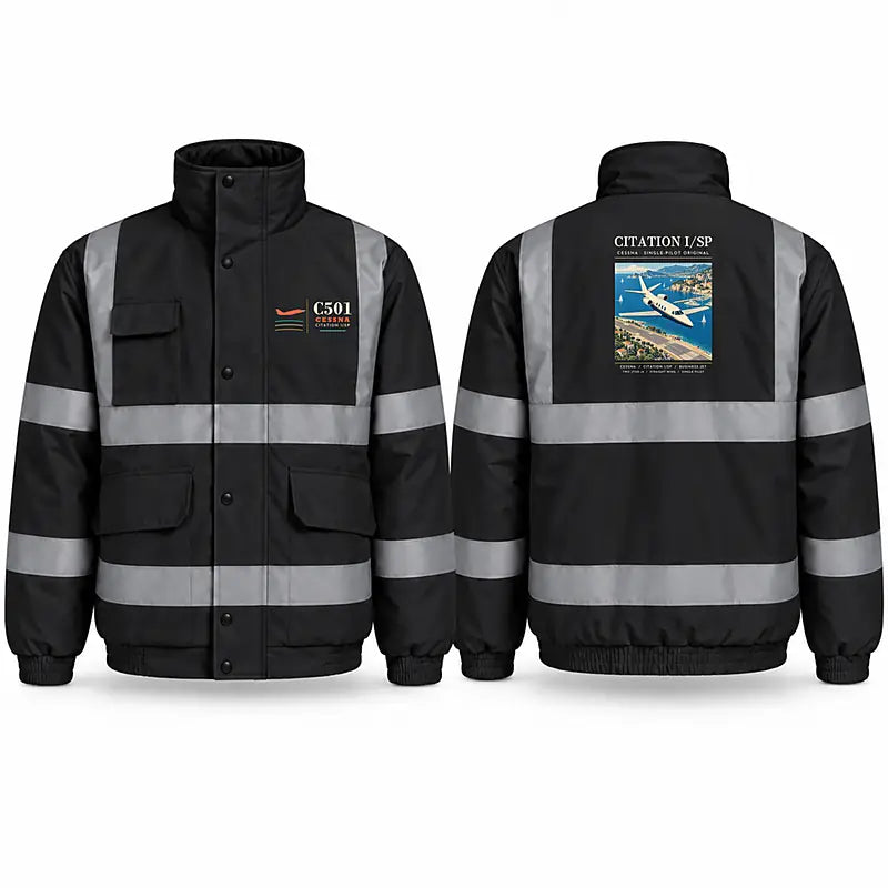 Cessna 501 Citation I SP Reflective Winter Jackets - Poster - Black