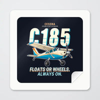Thumbnail for Cessna A185F Skywagon - Cartoon - Square Sticker - Peel