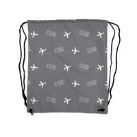 Thumbnail for Cessna A185F Skywagon - Drawstring Bag - 3D Pattern - Gray