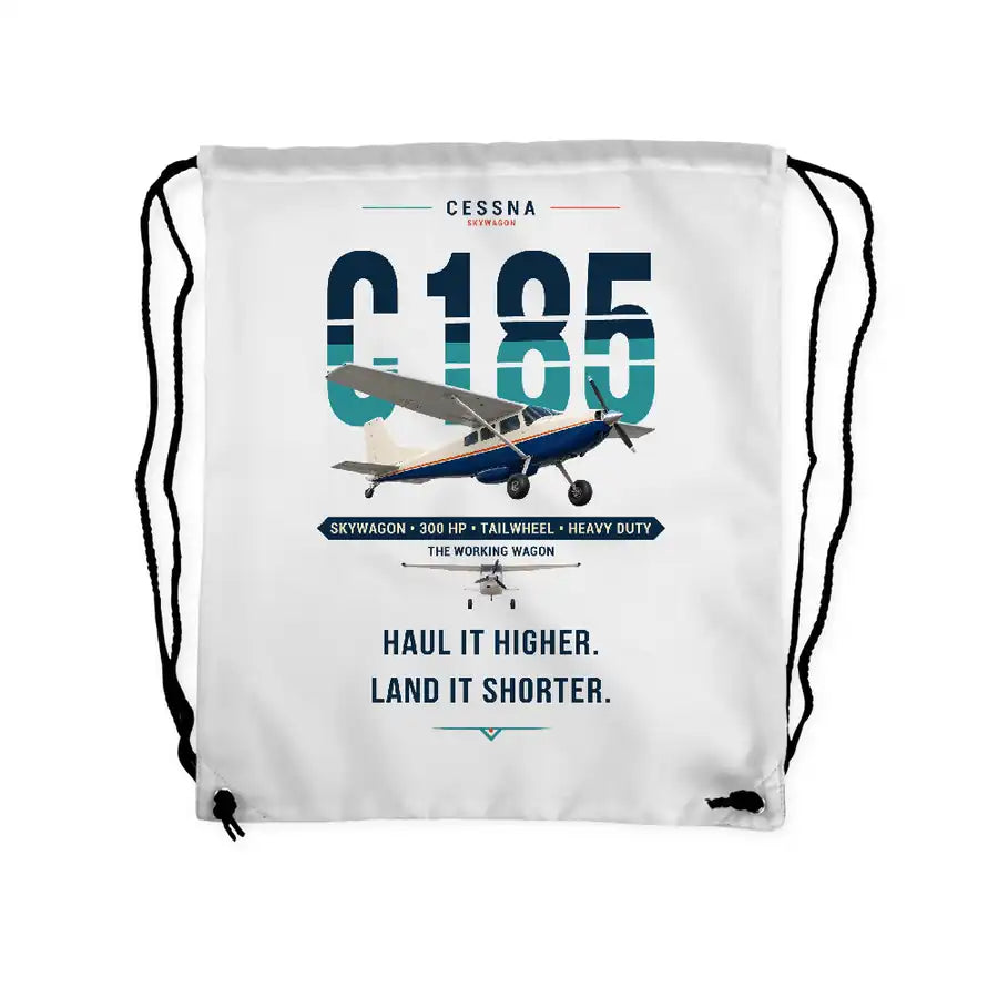 Cessna A185F Skywagon - Drawstring Bag - Original - White