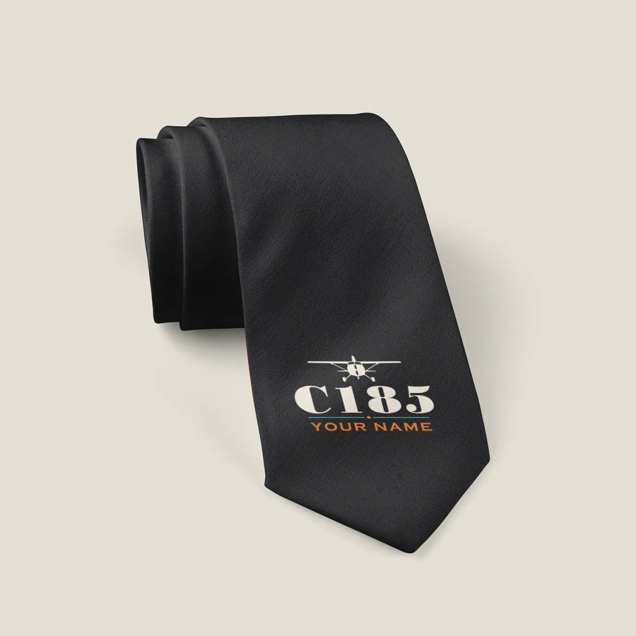 Cessna A185F Skywagon - Heritage + Name - Tie - Black
