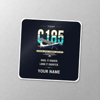 Thumbnail for Cessna A185F Skywagon - Original + Name - Square Sticker - Close-up
