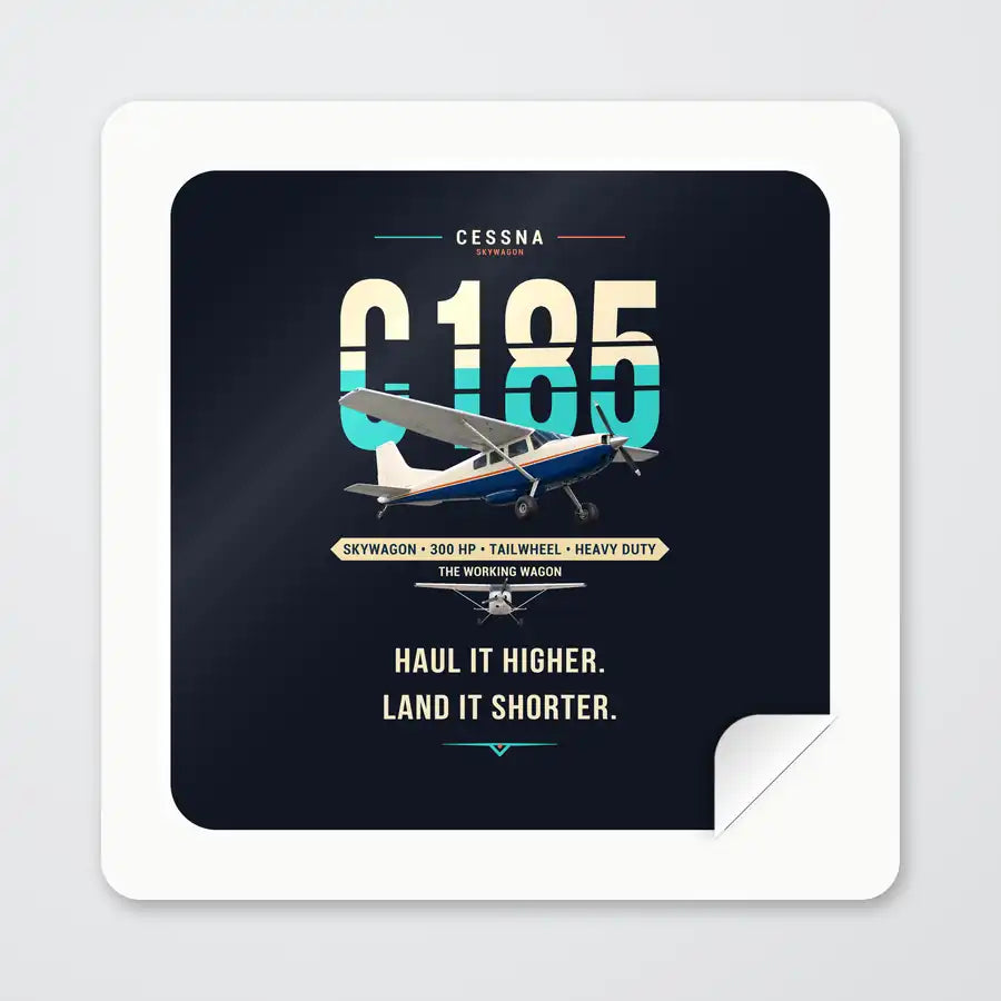 Cessna A185F Skywagon - Original - Square Sticker - Peel