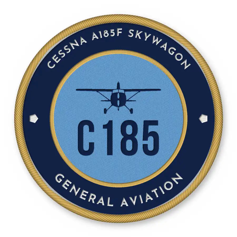 Cessna A185F Skywagon Patches - Circle - Navy Sky