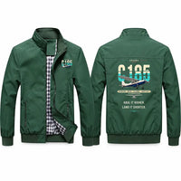Thumbnail for Cessna A185F Skywagon Stylish Jackets - Stand Collar - Original - Green