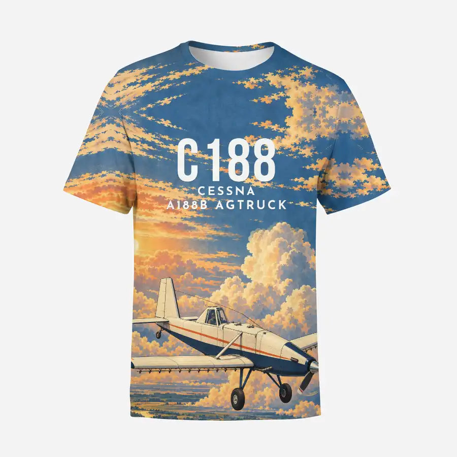 Cessna A188B AgTruck 3D All-Over Print Clothing - T-Shirt - 3D