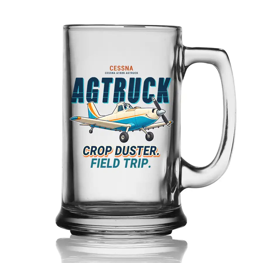 Cessna A188B AgTruck - Cartoon - Beer Glass with Holder