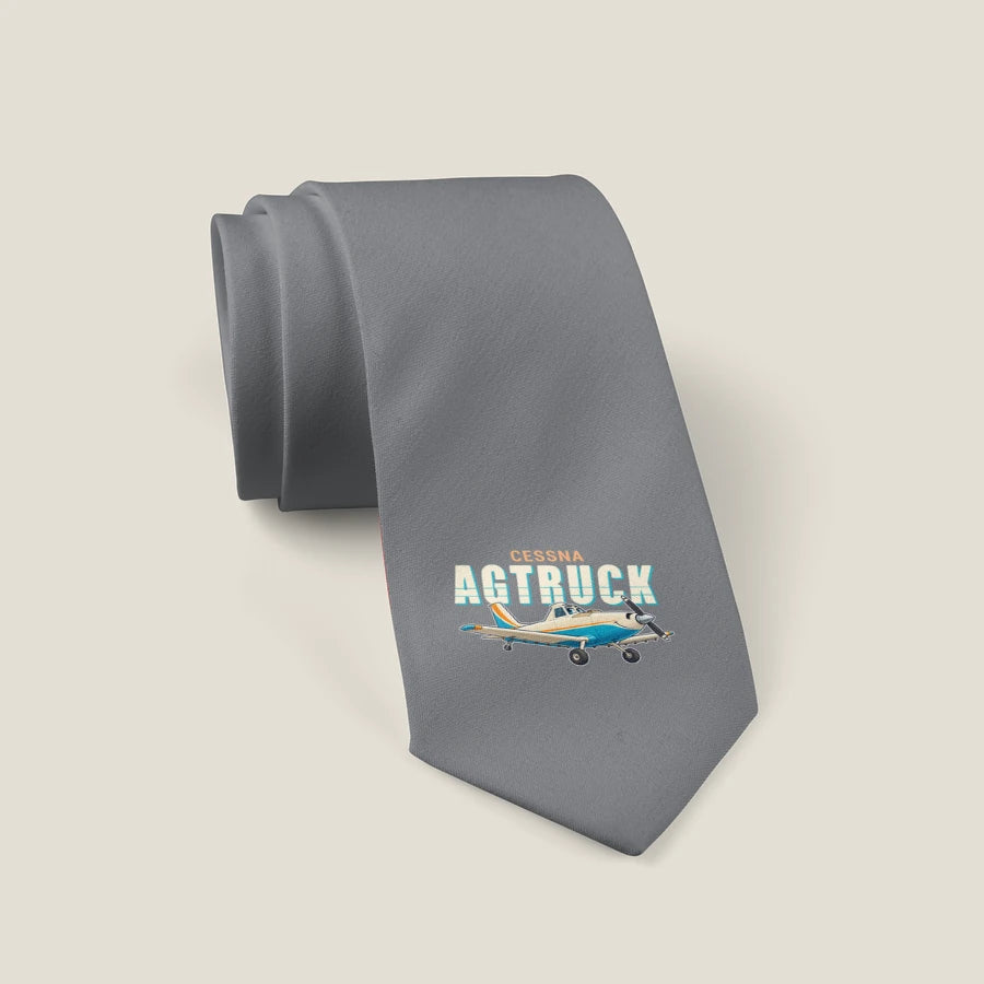 Cessna A188B AgTruck - Cartoon - Tie - Gray