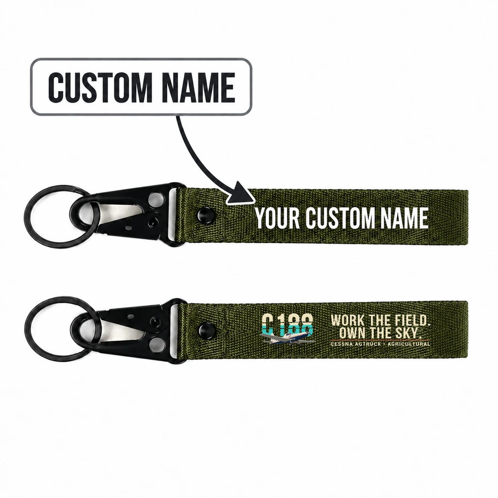 Cessna A188B AgTruck Hawk-Shaped Key Chains - Dark Green - Original - Personalized