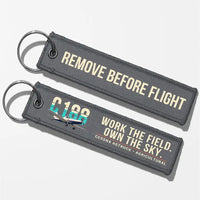 Thumbnail for Cessna A188B AgTruck Aviator Key Chains - Gray - Original - Remove Before Flight