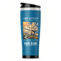 Thumbnail for Cessna A188B AgTruck - Poster + Name - Stainless Steel (No Holder) - Light Blue