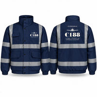 Thumbnail for Cessna A188B AgTruck Reflective Winter Jackets - Heritage - Navy Blue