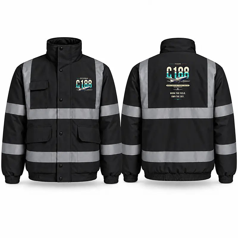 Cessna A188B AgTruck Reflective Winter Jackets - Original - Black