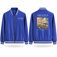Thumbnail for Cessna A188B AgTruck Stylish Jackets - Baseball Collar - Poster - Royal Blue