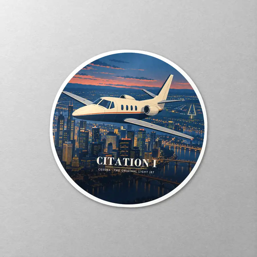 Cessna Citation 500 - Citation I - 3D - Circle Sticker - Close-up
