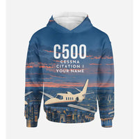 Thumbnail for Cessna Citation 500 - Citation I 3D All-Over Print Clothing - Hoodie - 3D + Name