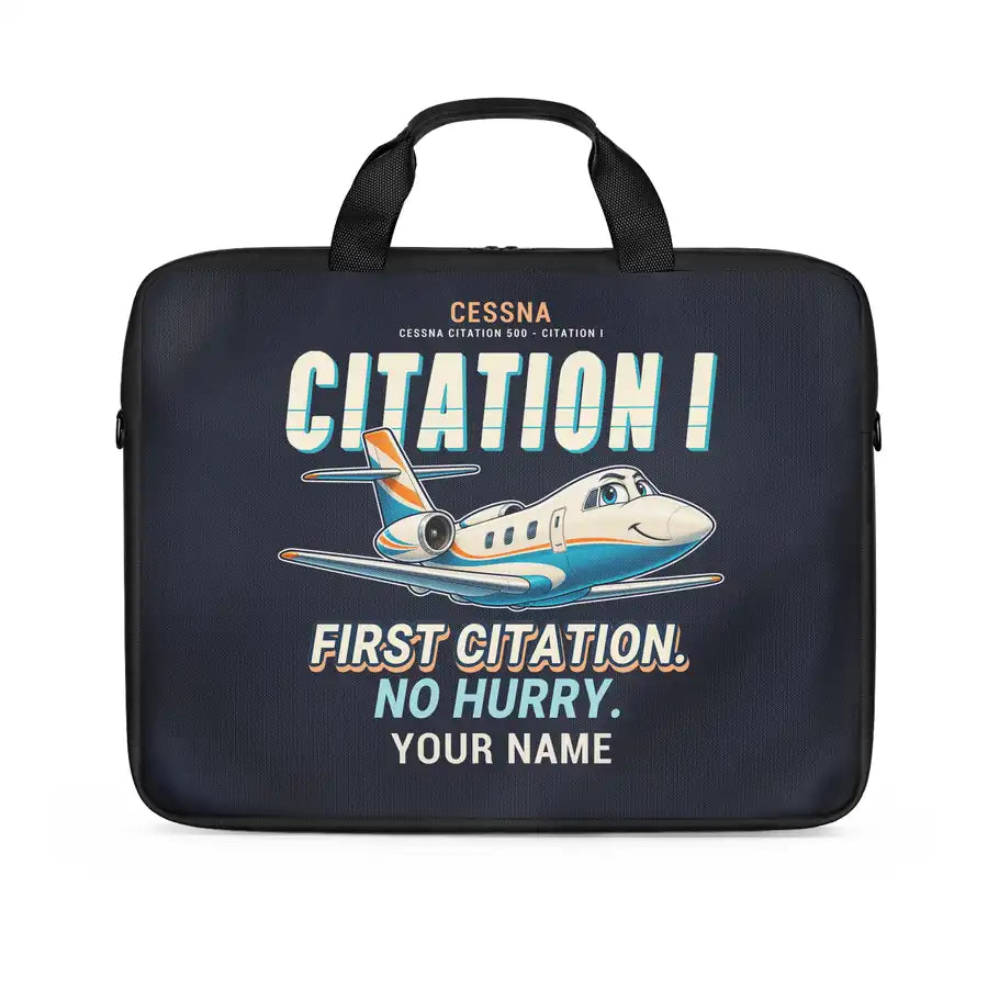 Cessna Citation 500 - Citation I - Cartoon + Name - Laptop Bag