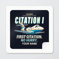 Thumbnail for Cessna Citation 500 - Citation I - Cartoon + Name - Square Sticker - Peel
