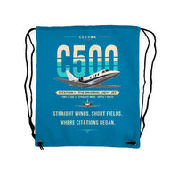 Thumbnail for Cessna Citation 500 - Citation I - Drawstring Bag - Original - Light Blue