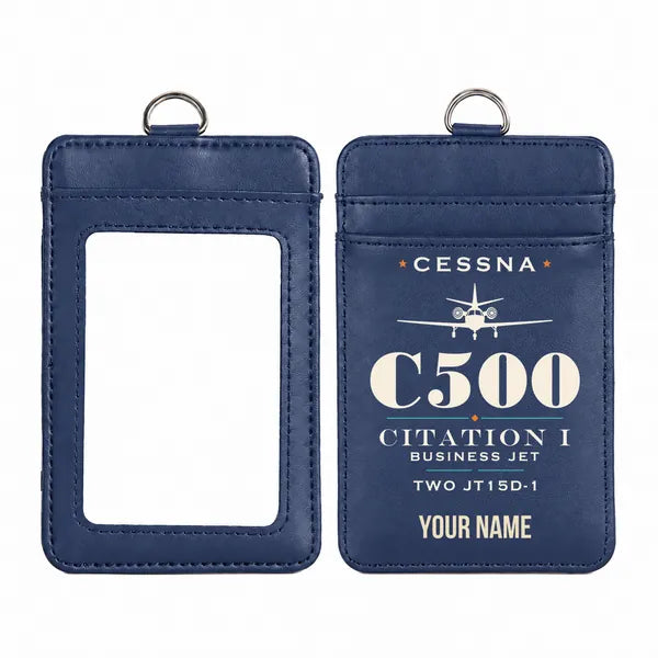 Cessna Citation 500 - Citation I - Heritage - ID Card Holder - Navy Blue + Name