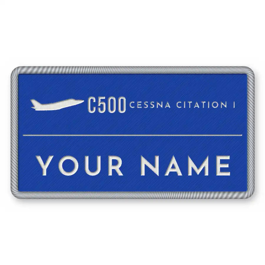 Cessna Citation 500 - Citation I Patches - Rectangle + Name - Royal White