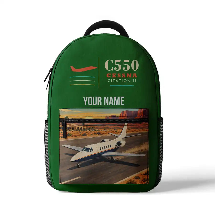 Cessna Citation 550 - Citation II - 3D Backpack - Green + Name