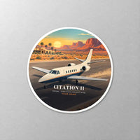 Thumbnail for Cessna Citation 550 - Citation II - 3D + Name - Circle Sticker - Close-up