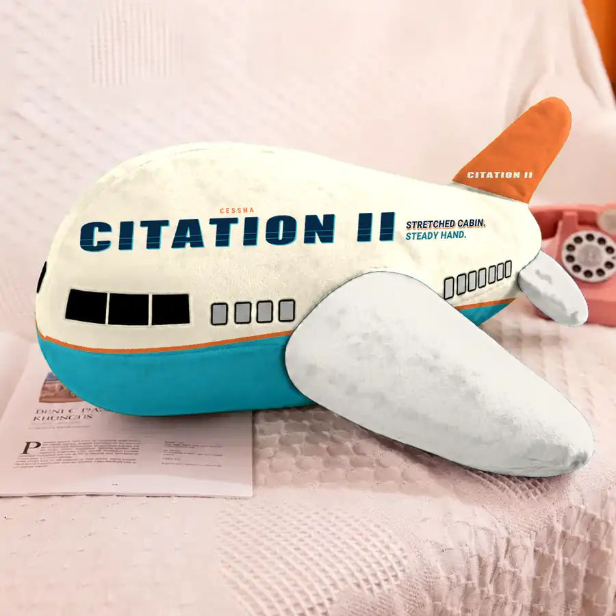 Cessna Citation 550 - Citation II - Cartoon - Airplane Pillow