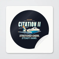 Thumbnail for Cessna Citation 550 - Citation II - Cartoon - Circle Sticker - Peel