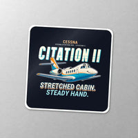 Thumbnail for Cessna Citation 550 - Citation II - Cartoon - Square Sticker - Close-up