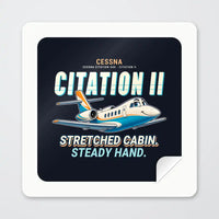 Thumbnail for Cessna Citation 550 - Citation II - Cartoon - Square Sticker - Peel