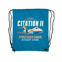 Thumbnail for Cessna Citation 550 - Citation II - Drawstring Bag - Cartoon - Light Blue