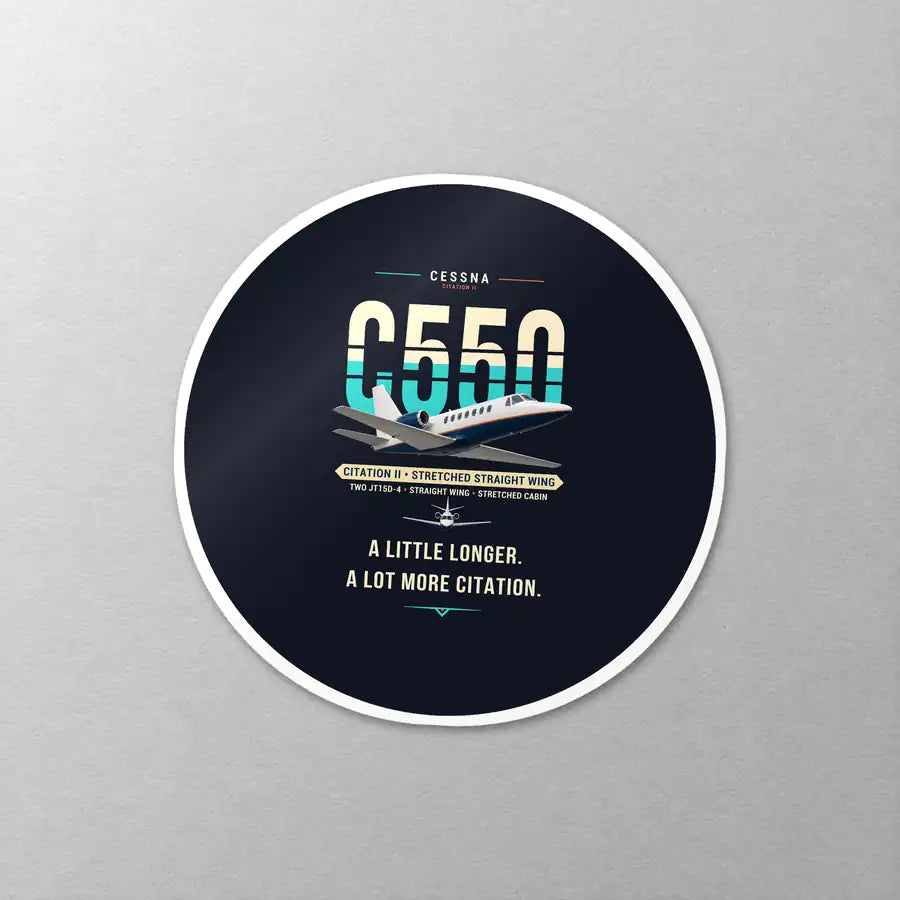Cessna Citation 550 - Citation II - Original - Circle Sticker - Close-up