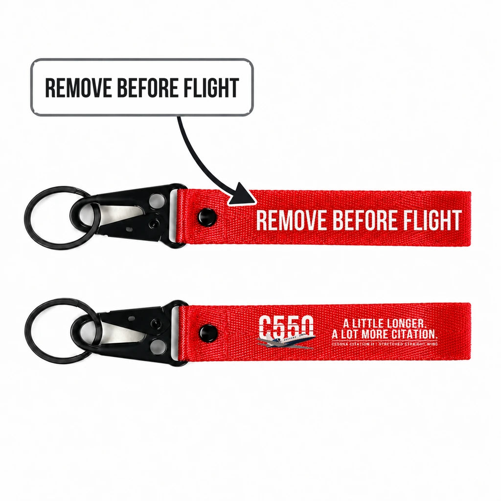 Cessna Citation 550 - Citation II Hawk-Shaped Key Chains - Red - Original - Remove Before Flight
