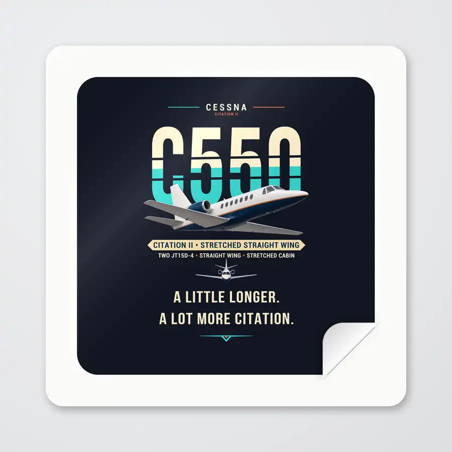 Cessna Citation 550 - Citation II - Original - Square Sticker - Peel