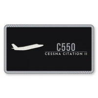 Thumbnail for Cessna Citation 550 - Citation II Patches - Rectangle - Black Silver