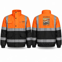 Thumbnail for Cessna Citation 550 - Citation II Reflective Winter Jackets - Poster - Orange & Navy