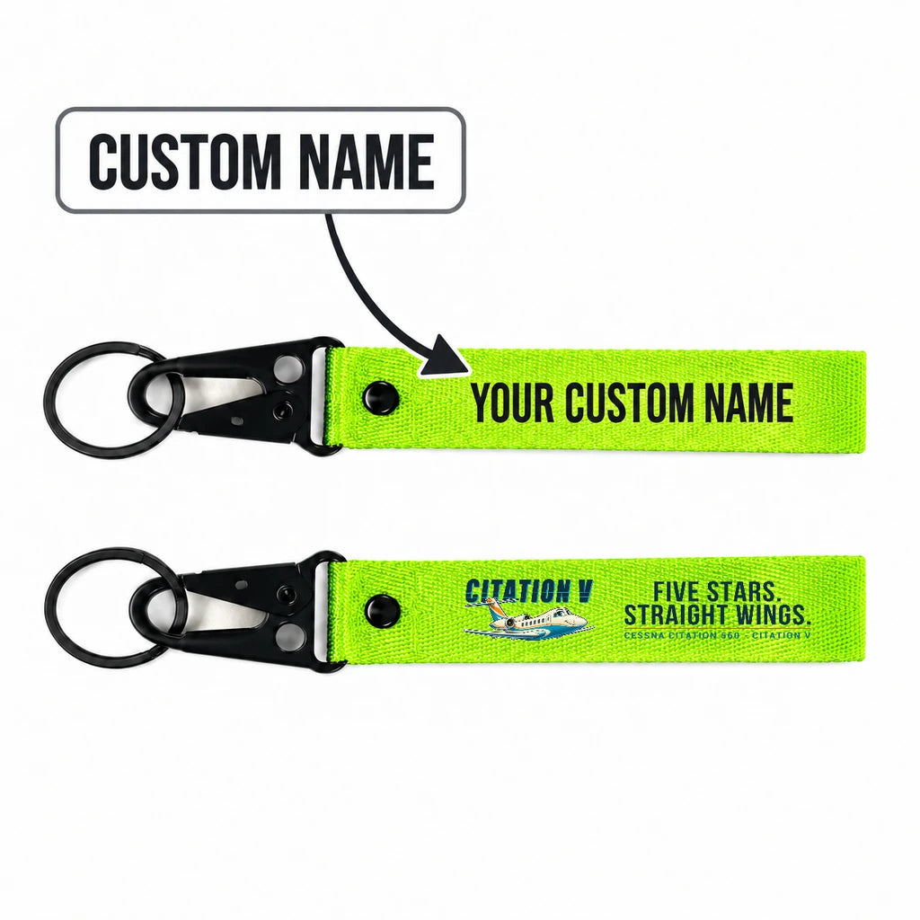 Cessna Citation 560 - Citation V Hawk-Shaped Key Chains - Light Green - Cartoon - Personalized
