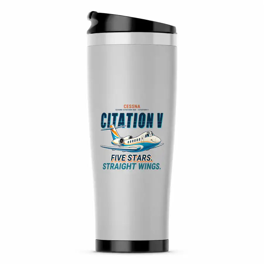 Cessna Citation 560 - Citation V - Cartoon - Stainless Steel (No Holder) - Light Gray