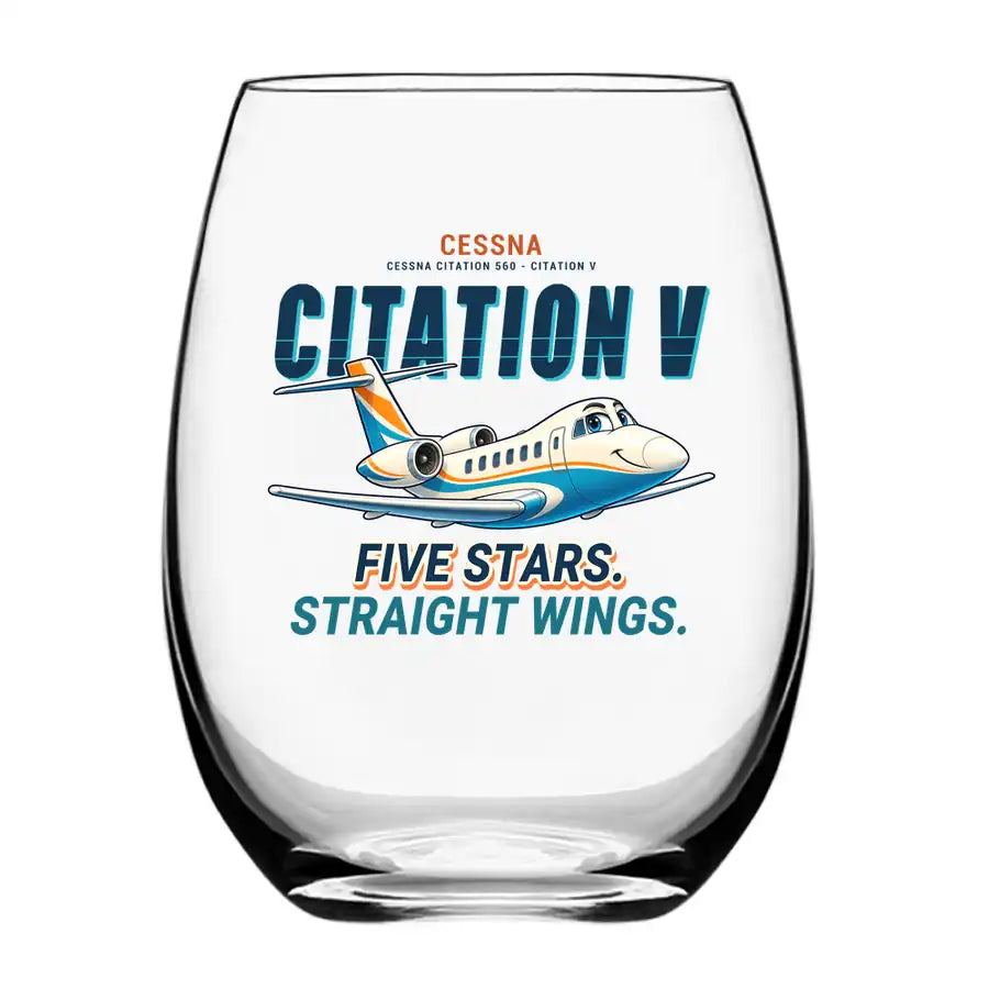 Cessna Citation 560 - Citation V - Cartoon - Water & Drink Glass