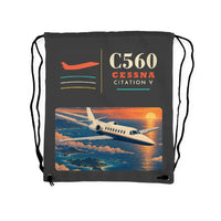 Thumbnail for Cessna Citation 560 - Citation V - Drawstring Bag - Classic - Gray