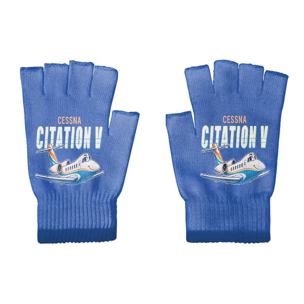 Cessna Citation 560 - Citation V - Gloves - Cut - Cartoon - Blue