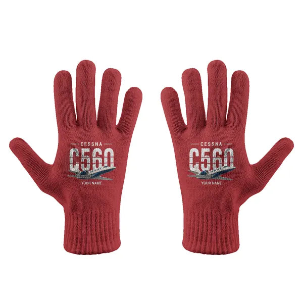 Cessna Citation 560 - Citation V - Gloves - Full - Original + Name - Red