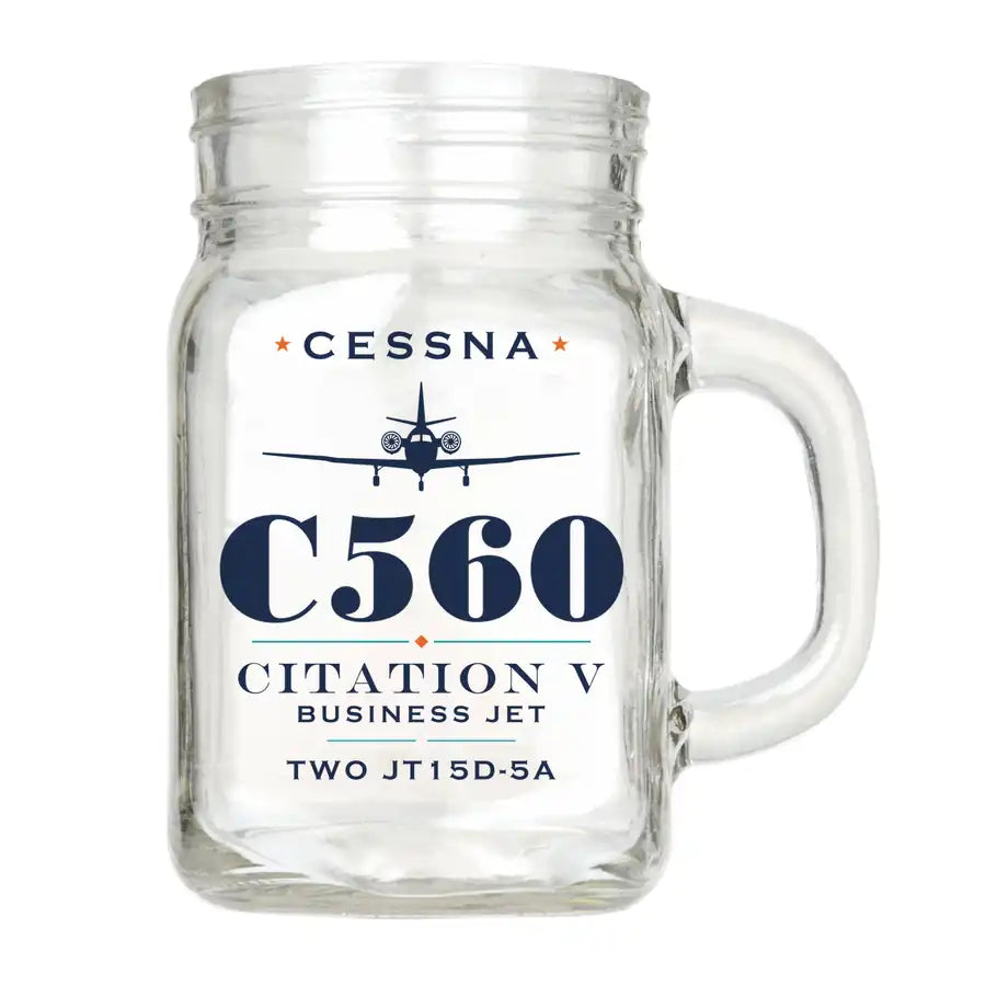 Cessna Citation 560 - Citation V - Heritage - Cocktail Glass (Mason Jar)