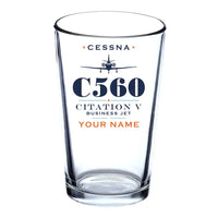 Thumbnail for Cessna Citation 560 - Citation V - Heritage + Name - Beer & Water Glass
