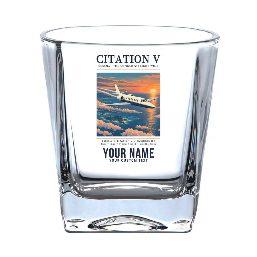 Cessna Citation 560 - Citation V - Poster + Name - Whiskey Glass