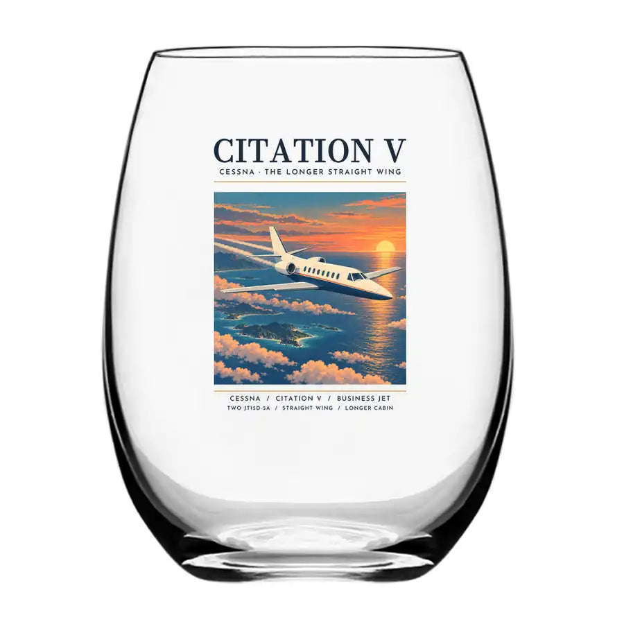 Cessna Citation 560 - Citation V - Poster - Water & Drink Glass